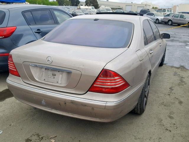 WDBNG75J14A402877 - 2004 MERCEDES-BENZ S 500 GOLD photo 4