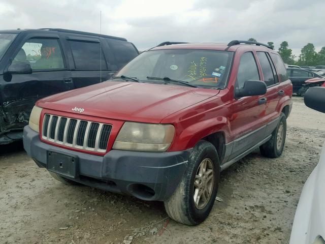 1J4GX48S84C364365 - 2004 JEEP GRAND CHER RED photo 2