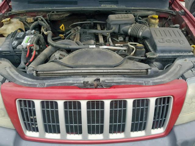 1J4GX48S84C364365 - 2004 JEEP GRAND CHER RED photo 7