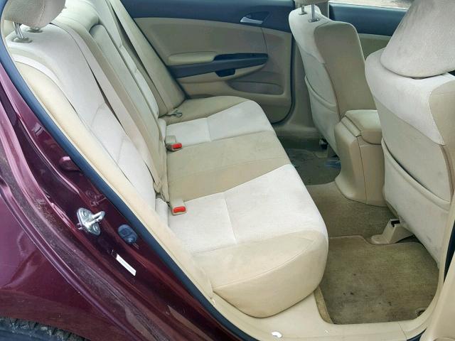 JHMCP26488C034632 - 2008 HONDA ACCORD LXP BURGUNDY photo 6