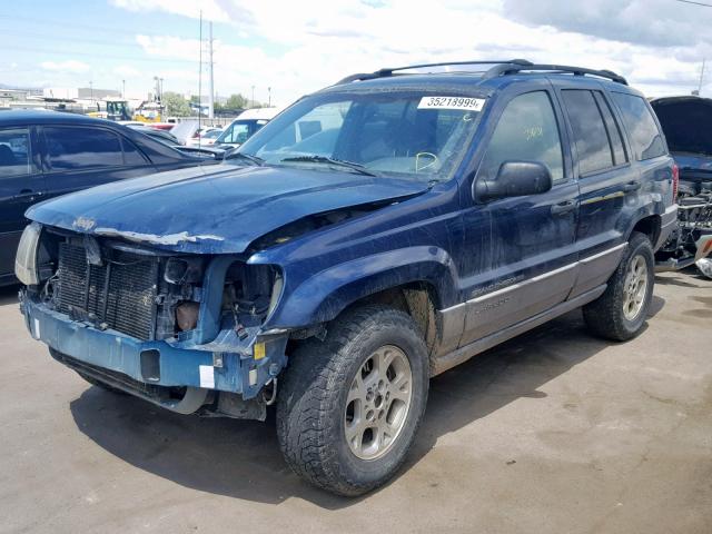 1J4GW48S7YC162545 - 2000 JEEP GRAND CHER BLUE photo 2