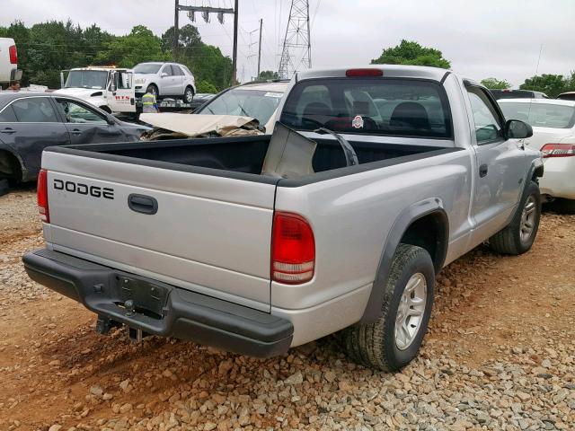 1B7FL16X92S658774 - 2002 DODGE DAKOTA BAS SILVER photo 4