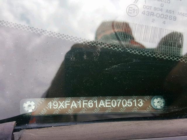 19XFA1F61AE070513 - 2010 HONDA CIVIC LX-S 灰色 照片 10