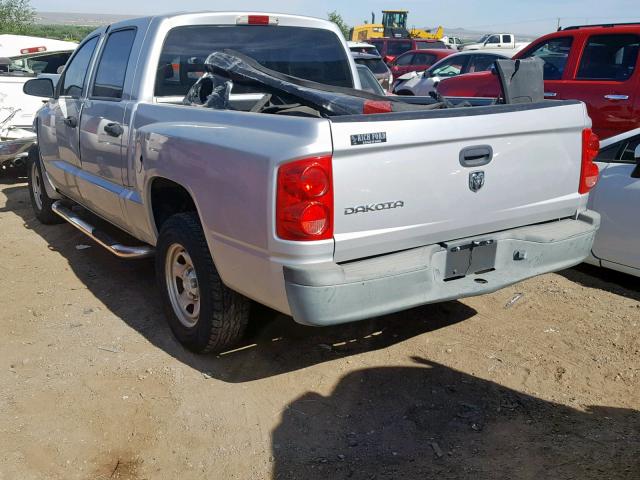 1D7HE28K67S160622 - 2007 DODGE DAKOTA QUA SILVER photo 3