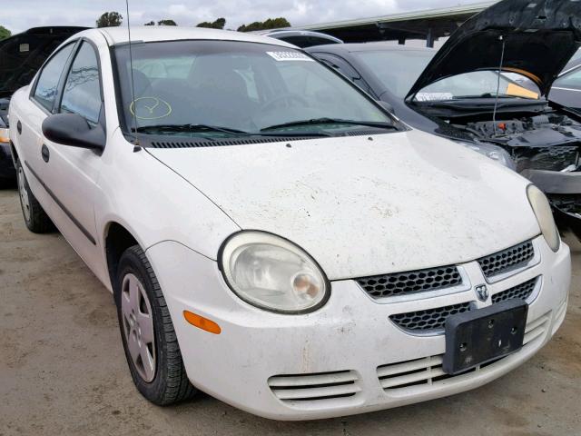 1B3ES26C05D102350 - 2005 DODGE NEON BASE WHITE photo 1