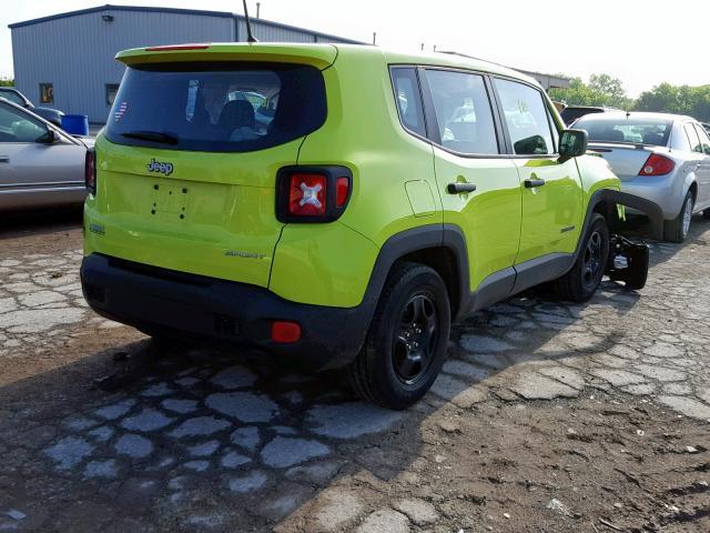 ZACCJAAH6HPG12486 - 2017 JEEP RENEGADE S GREEN photo 4