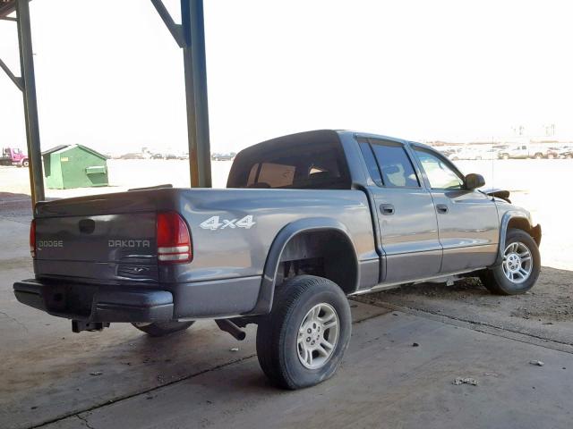 1D7HG38N43S110824 - 2003 DODGE DAKOTA QUA GRAY photo 4