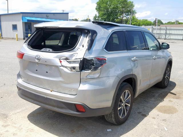 5TDKZRFH1JS282521 - 2018 TOYOTA HIGHLANDER SILVER photo 4