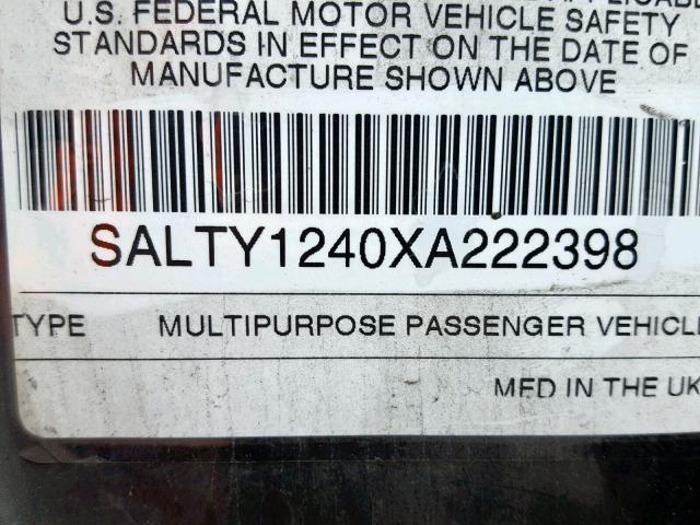 SALTY1240XA222398 - 1999 LAND ROVER DISCOVERY GRAY photo 10