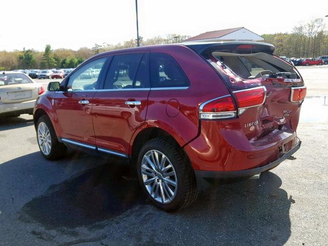 2LMDJ8JK1DBL46091 - 2013 LINCOLN MKX RED photo 3