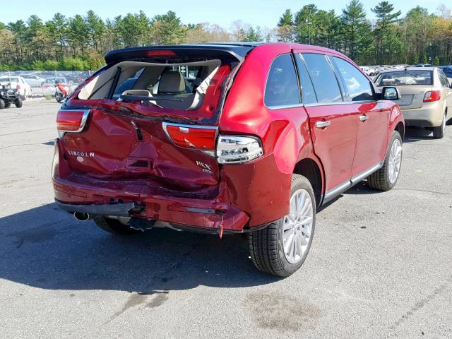 2LMDJ8JK1DBL46091 - 2013 LINCOLN MKX RED photo 4