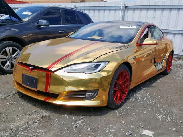 5YJSA1E45GF171202 - 2016 TESLA MODEL S GOLD photo 2