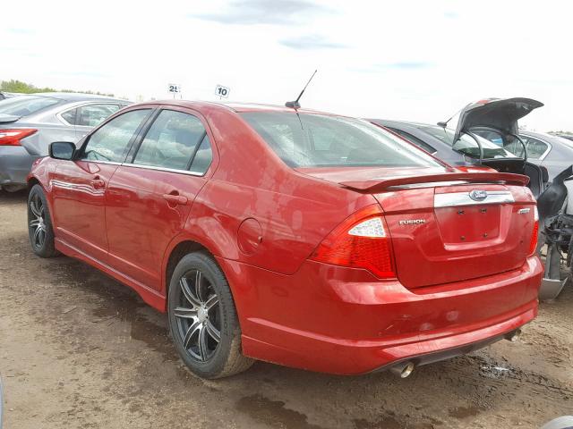 3FAHP0KC3AR421255 - 2010 FORD FUSION SPO RED photo 3