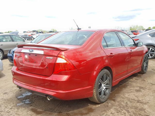 3FAHP0KC3AR421255 - 2010 FORD FUSION SPO RED photo 4