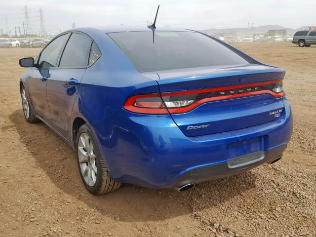 1C3CDFBH2DD225286 - 2013 DODGE DART SXT BLUE photo 3