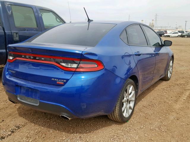 1C3CDFBH2DD225286 - 2013 DODGE DART SXT BLUE photo 4