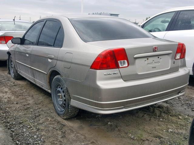 2HGES16443H922997 - 2003 HONDA CIVIC DX BEIGE photo 3