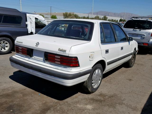 1P3XP48K5LN254138 - 1990 PLYMOUTH SUNDANCE WHITE photo 4