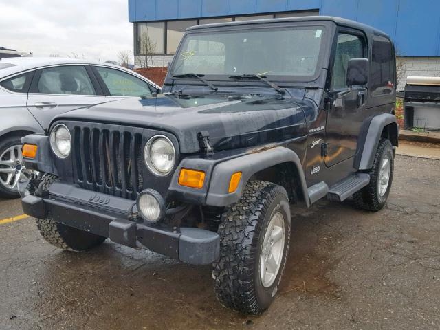 1J4FA49S02P701354 - 2002 JEEP WRANGLER / BLACK photo 2