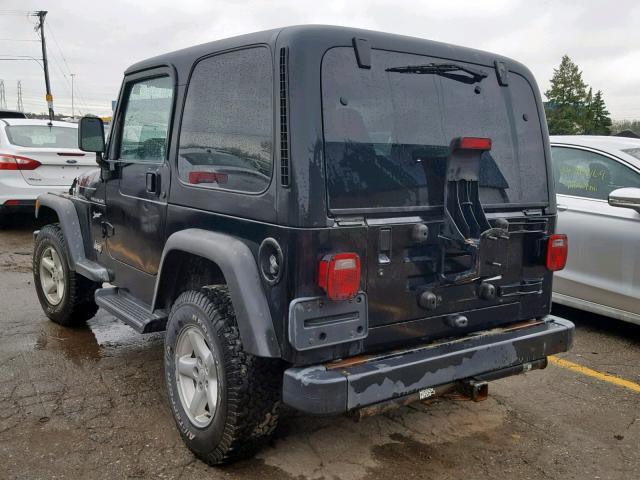 1J4FA49S02P701354 - 2002 JEEP WRANGLER / BLACK photo 3