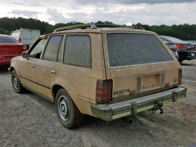 1FABP09H0EW272331 - 1984 FORD ESCORT L BEIGE photo 3