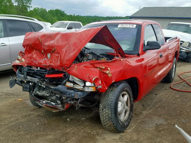 1B7GL22X8WS706383 - 1998 DODGE DAKOTA RED photo 2