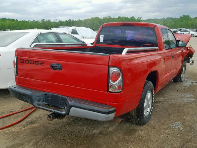 1B7GL22X8WS706383 - 1998 DODGE DAKOTA RED photo 4