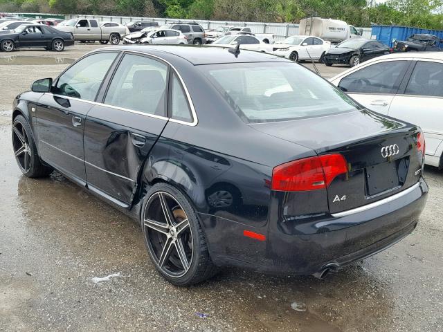 WAUAF78E18A111347 - 2008 AUDI A4 2.0T BLACK photo 3