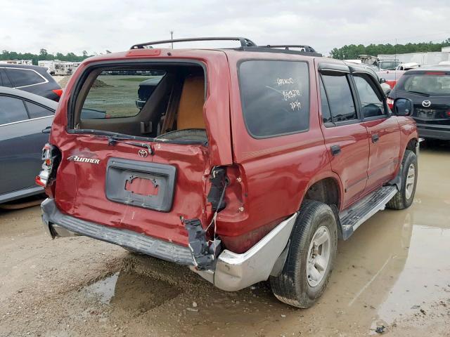 JT3GM84R6Y0055711 - 2000 TOYOTA 4RUNNER RED photo 4