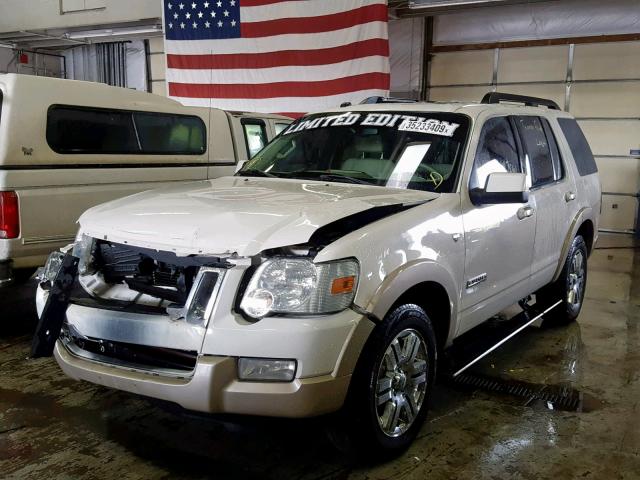 1FMEU74888UA85205 - 2008 FORD EXPLORER E WHITE photo 2