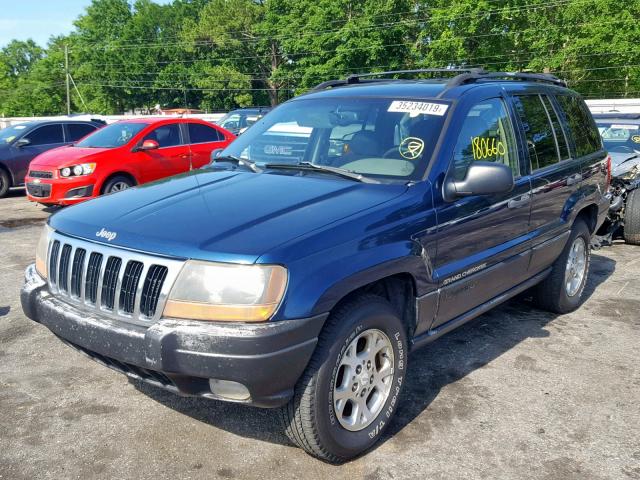 1J4G248SXYC173759 - 2000 JEEP GRAND CHER BLUE photo 2