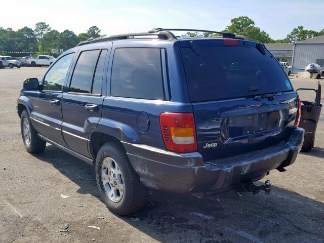 1J4G248SXYC173759 - 2000 JEEP GRAND CHER BLUE photo 3