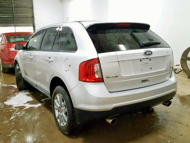 2FMDK3JC0DBC61523 - 2013 FORD EDGE SEL SILVER photo 3