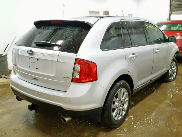 2FMDK3JC0DBC61523 - 2013 FORD EDGE SEL SILVER photo 4