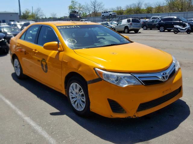 4T1BD1FK9CU050349 - 2012 TOYOTA CAMRY HYBR YELLOW photo 1