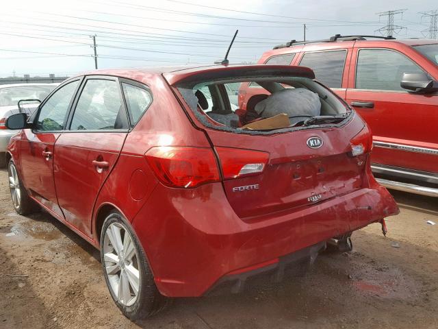 KNAFW5A32B5356922 - 2011 KIA FORTE SX RED photo 3