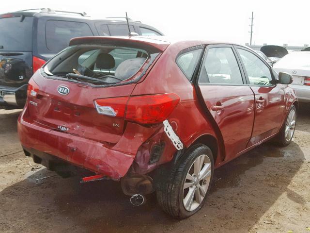 KNAFW5A32B5356922 - 2011 KIA FORTE SX RED photo 4