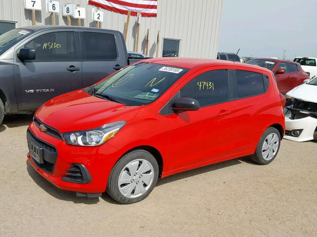 KL8CB6SA4HC825655 - 2017 CHEVROLET SPARK LS RED photo 2