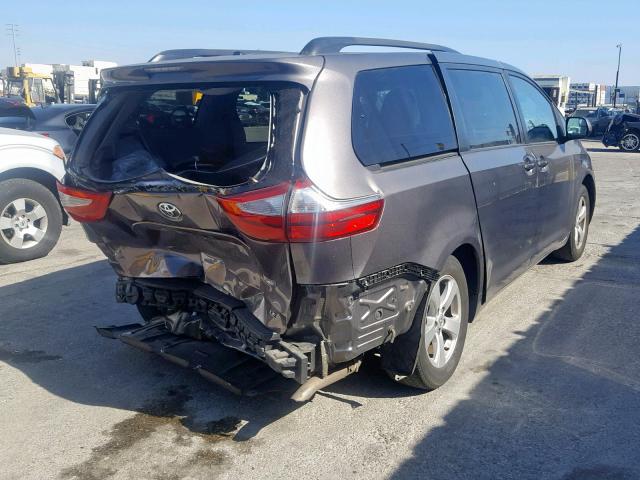 5TDKK3DC2GS716527 - 2016 TOYOTA SIENNA LE CHARCOAL photo 4