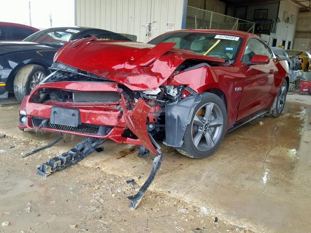 1FA6P8CF2F5425161 - 2015 FORD MUSTANG GT RED photo 2