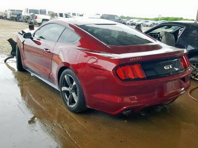 1FA6P8CF2F5425161 - 2015 FORD MUSTANG GT RED photo 3