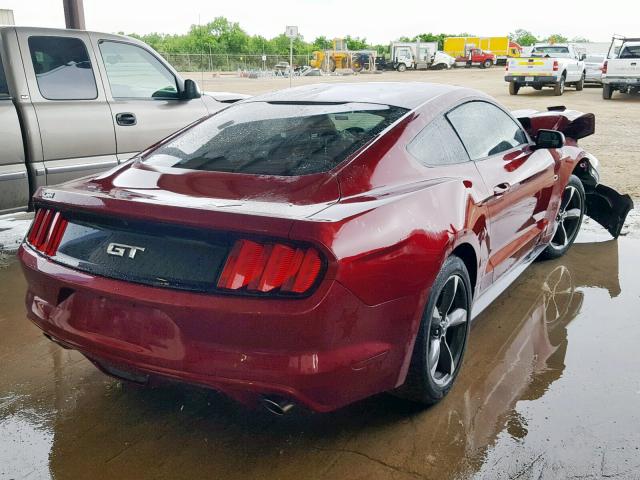 1FA6P8CF2F5425161 - 2015 FORD MUSTANG GT RED photo 4