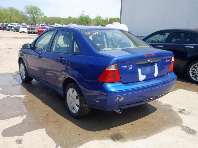 1FAHP34N56W127179 - 2006 FORD FOCUS ZX4 BLUE photo 3