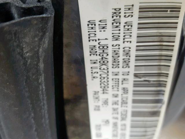 1J8HG48K37C632844 - 2007 JEEP COMMANDER BLACK photo 10