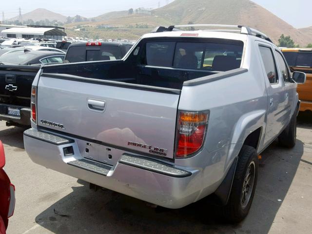 2HJYK16547H549286 - 2007 HONDA RIDGELINE SILVER photo 4