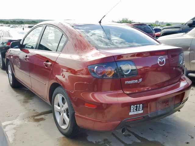 JM1BK323761505094 - 2006 MAZDA 3 S BURGUNDY photo 3