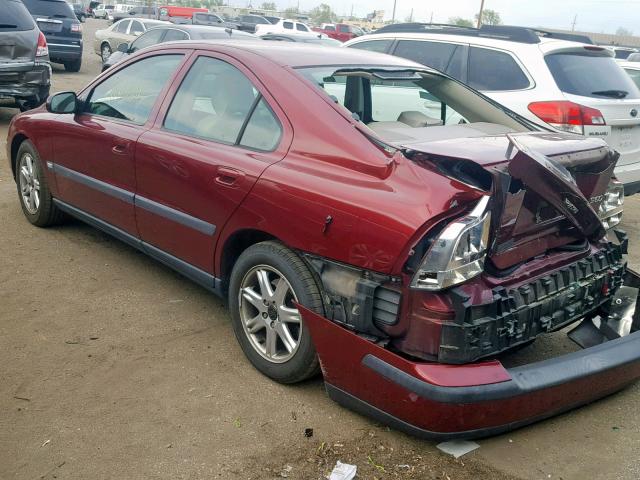 YV1RS61T932241071 - 2003 VOLVO S60 MAROON photo 3