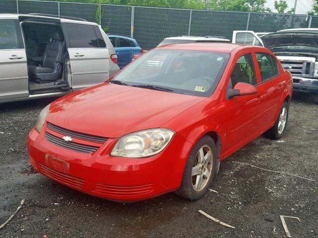 1G1AT58H897290486 - 2009 CHEVROLET COBALT LT RED photo 2