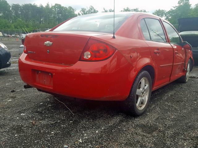 1G1AT58H897290486 - 2009 CHEVROLET COBALT LT RED photo 4