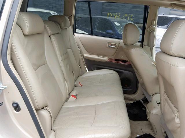 JTEDW21A060007070 - 2006 TOYOTA HIGHLANDER GOLD photo 6